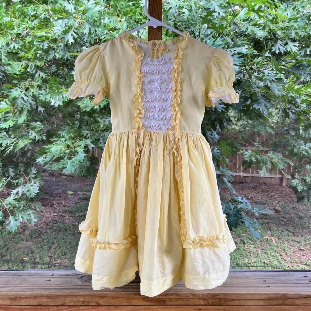 Martha's Miniatures Vintage Girl's Yellow Dress Size 4